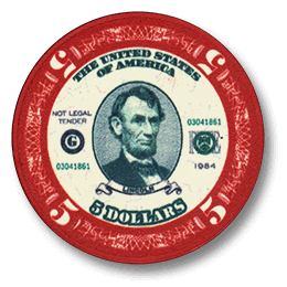 Фишка для покера US Dollars номиналом 5