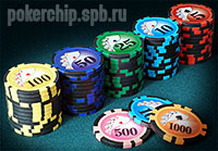 Расклад фишек по номиналам в наборе для покера Royal Flush 300 Black Edition